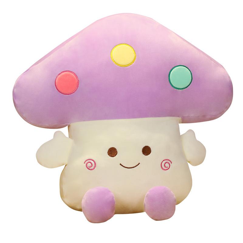 Cartoon Colored Mushroom Throw Pillow Plush Toy Office Autumn And Winter Students Dual-Purpose Hand Warmer Cover Cushion Rag Doll