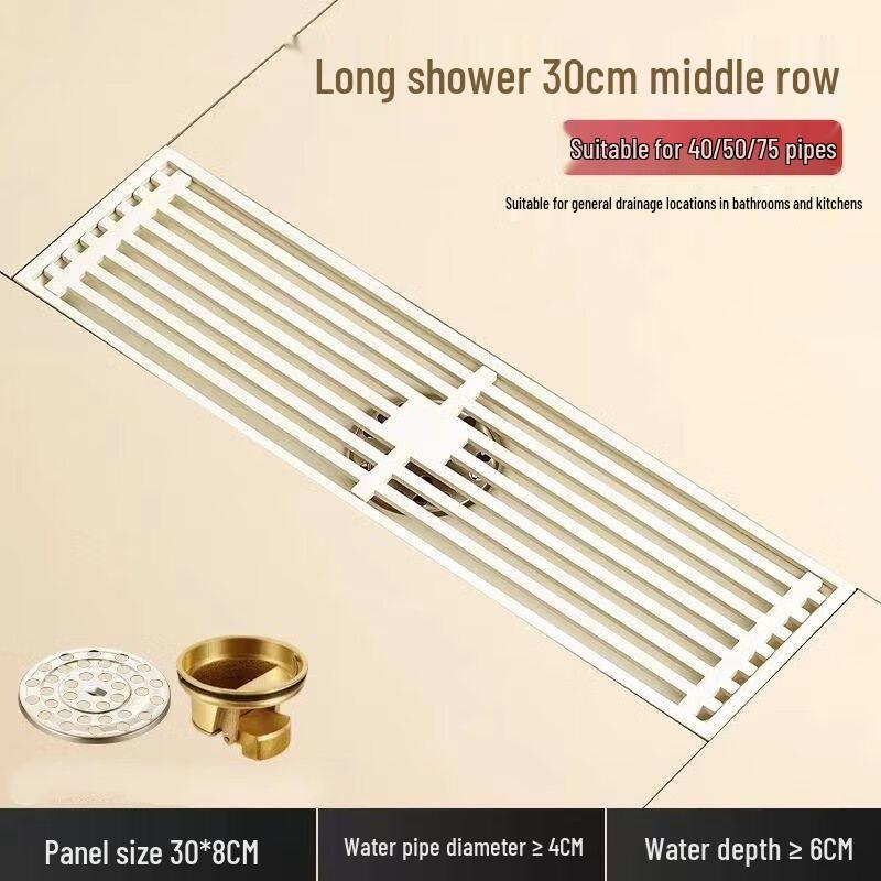 MDNG Stainless Steel Long Strip Shower Floor Drain