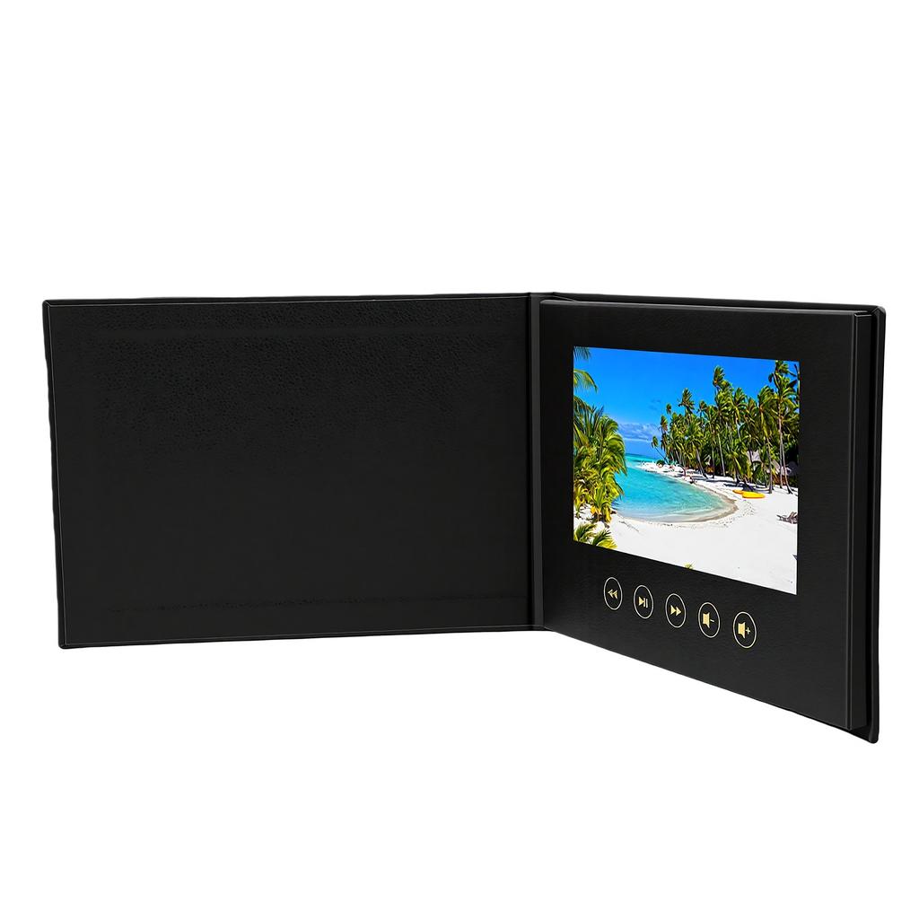 Tarjeta de Saludo en Video de 7 Pulgadas Personalizable Folleto Electrónico de Video A5 con Pantalla a Color Interfaz Tipo C para Boda