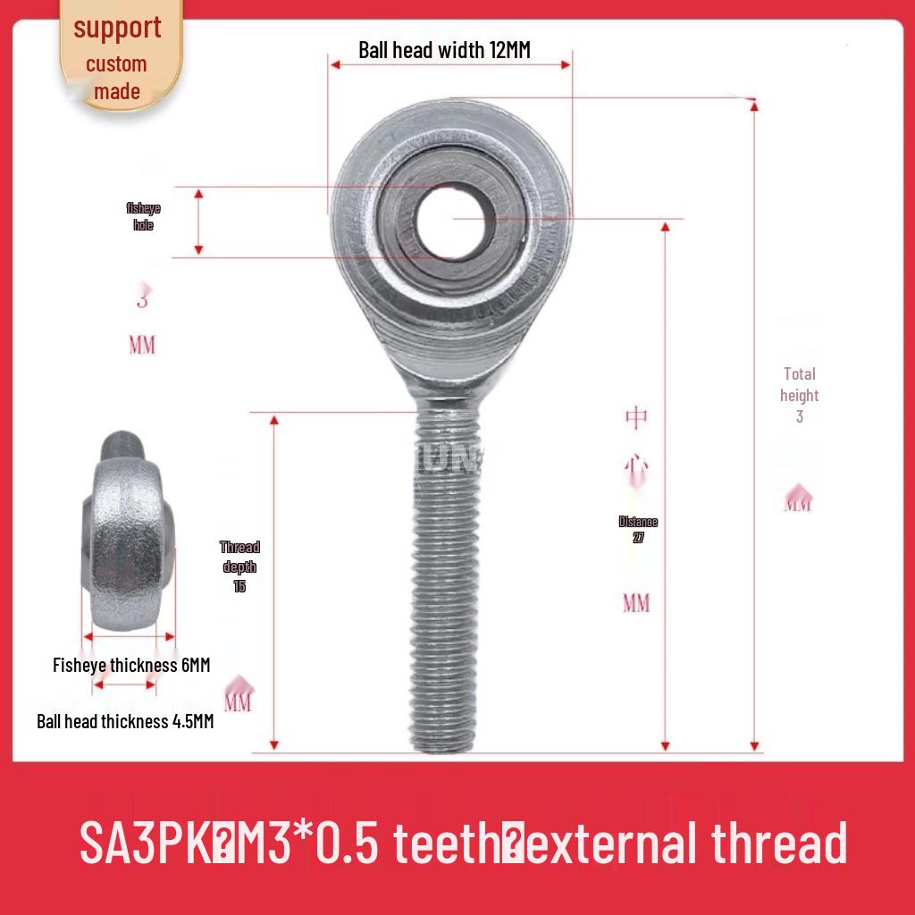 Spherical Plain Bearings: Universal Joint Ball Joint Rod End, Internal SI, External SA, Sizes 5-40