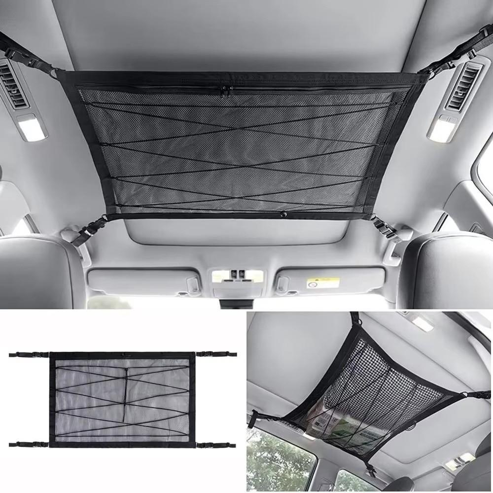 Mesh Style Car Ceiling Storage Net Polyester Auto Roof Organizer Hanging Storage Bag for Travel