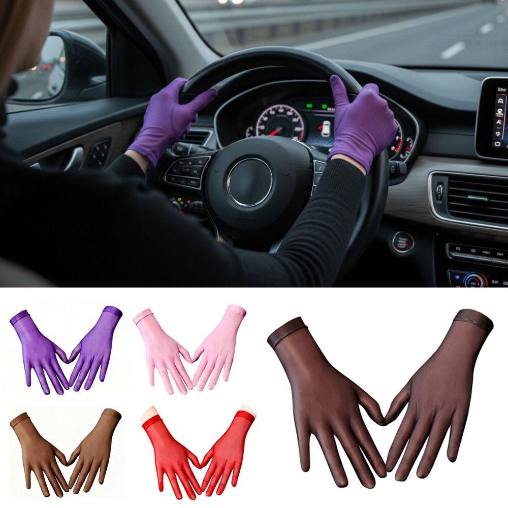 Oily Glossy Transparent Gloves Thin Driving Gloves Sun Protection Gloves Outdoor Sun Protection