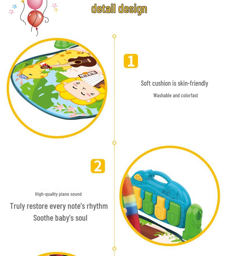 Multifunctional Baby Gym Pedal Piano Mat: Music Blanket for 0-1 Year Olds