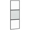 Vidaxl Drzwi Przesuwne, Czarne, 76X205 Cm, Szkło Hartowane, Aluminium