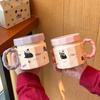 Milch Fufu niedliche Katze Tasse hochwertiger Keramikbecher mit Deckel für Mädchen Geburtstagsgeschenke