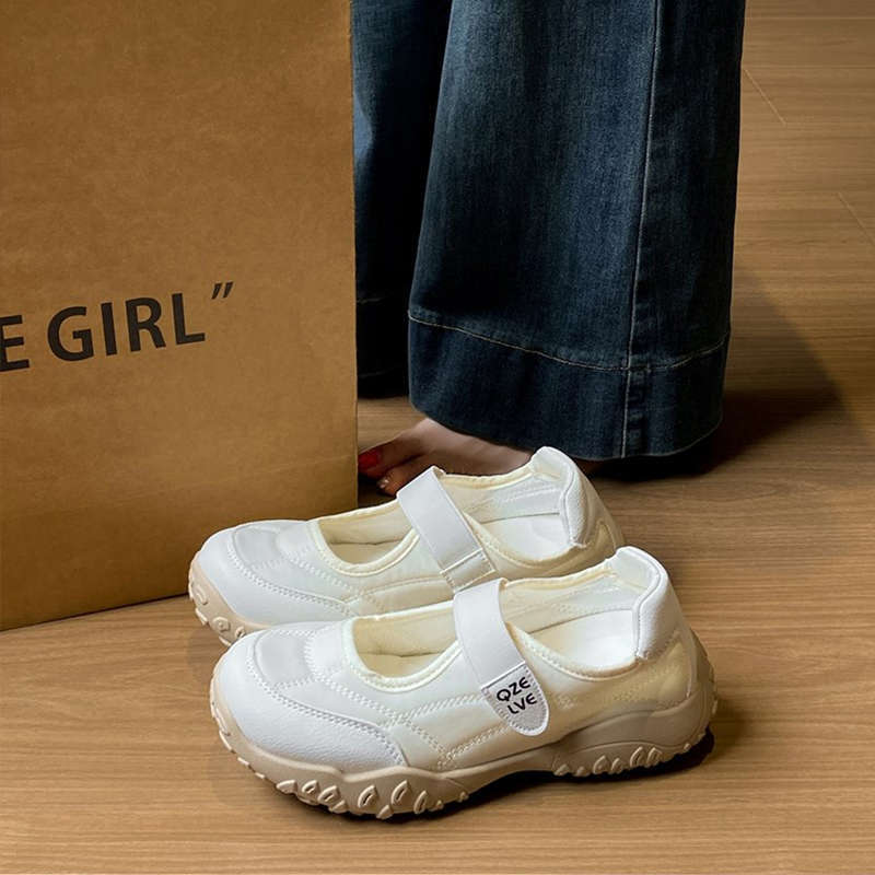 French Mary Jane Velcro shoes new spring and autumn with skirts, beautiful with thick soles, not tired feet, breathable single shoes