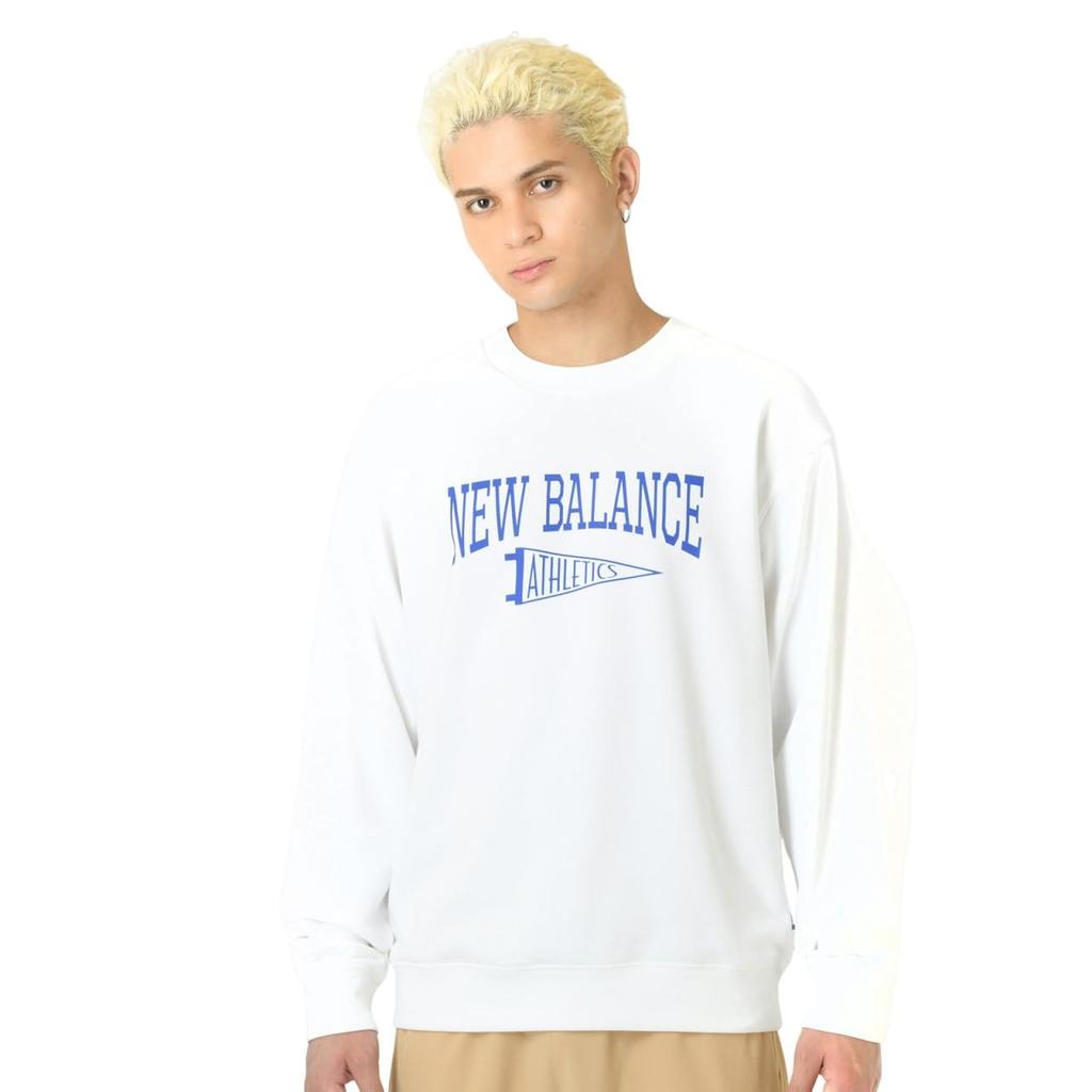 FINE BOYS Featured Trainer Pennant Crew Neck Sweatshirt Heavyweight WT L [New Balance] (MT43950) (White)