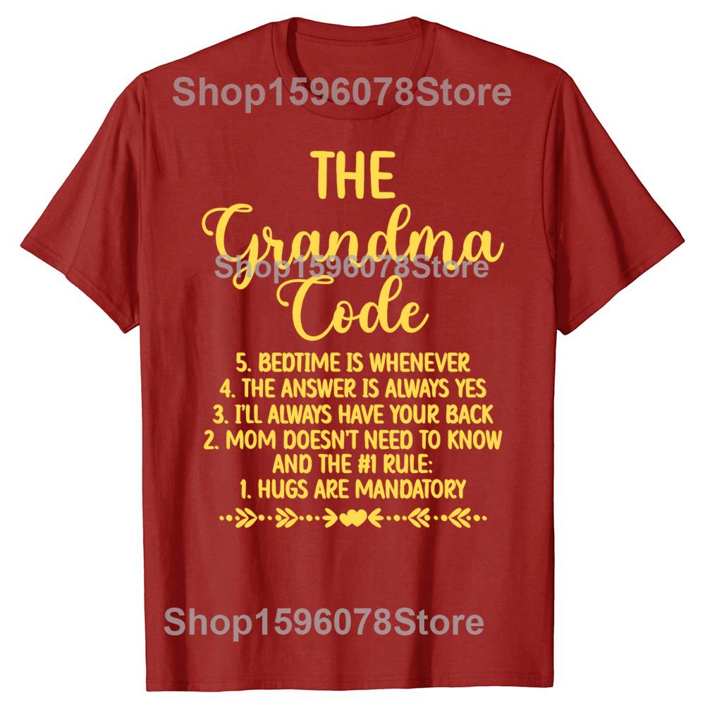 Engraçado O Código da Vovó Avó Avô Camiseta Masculina Feminina Hip Hop Camiseta Oversized 100% Algodão Camisetas Confortáveis