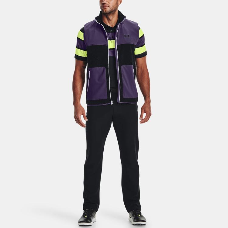 Under Armour Golf Color Block Fleece Loose Fit Vest Men vests Purple 1366285-001
