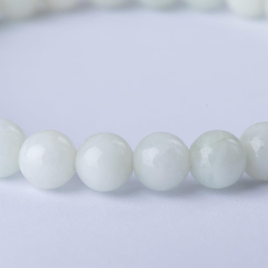 14cm White Itoigawa Natural Jadeite Japanese National Jomon Power Stone Jadeite Workshop Special Paulownia Wood Quality Guarantee ABR0893 (6mm Beads,