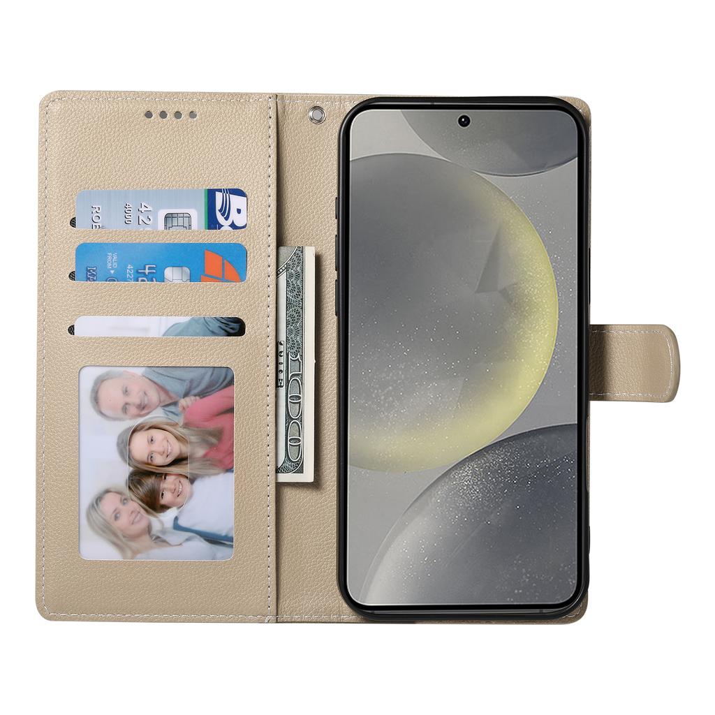 DF-012 For Samsung Galaxy S24 Ultra Case Litchi Texture Leather Wallet Stand Phone Cover