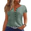 Damen Sommer T-Shirt Lässig Locker Bequem Rundhalsausschnitt Jacquard Lochmuster Kurzarm T-Shirt