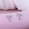 Korean Rhinestone Bow Earrings for Women - Elegant Autumn/Winter Design
