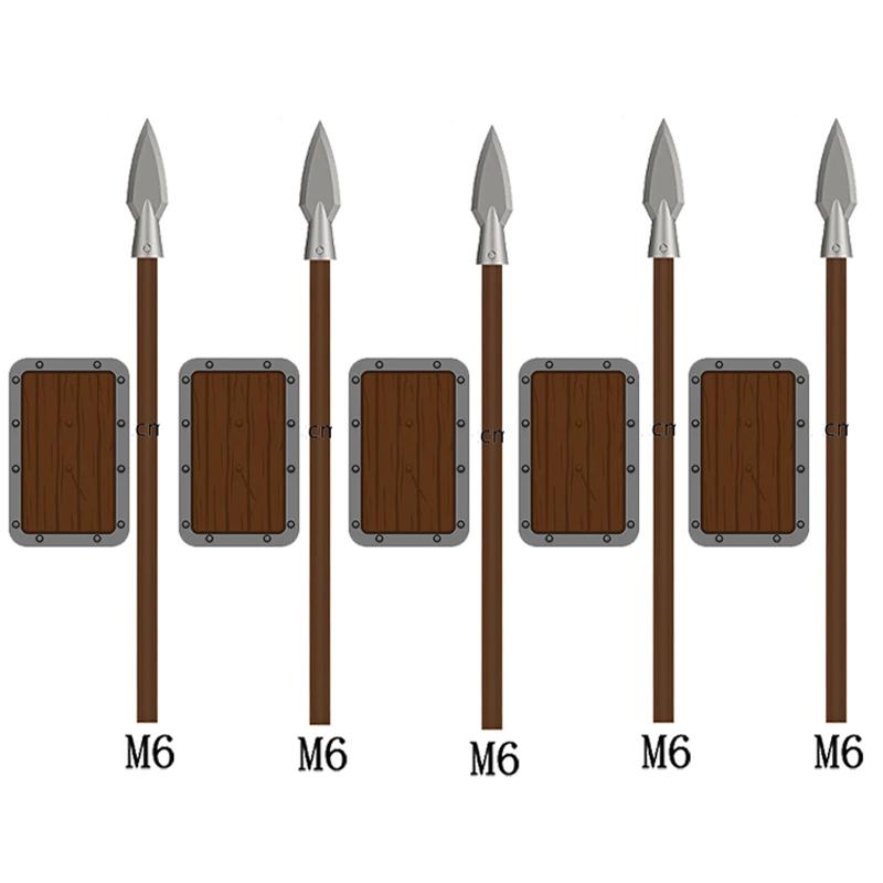 MOC Medieval Building Blocks Character Parts Model Toy Castle Knight Soldier Sword Bow Armor Shield Spear Piercing Parts Bricks