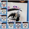 Lustiger Strass-Gesichtsaufkleber DIY Bunter Kristall Halloween Fake Tattoo Clown Make-up Cosplay Requisiten Totenkopf-Gesichtsaufkleber Körperkunst