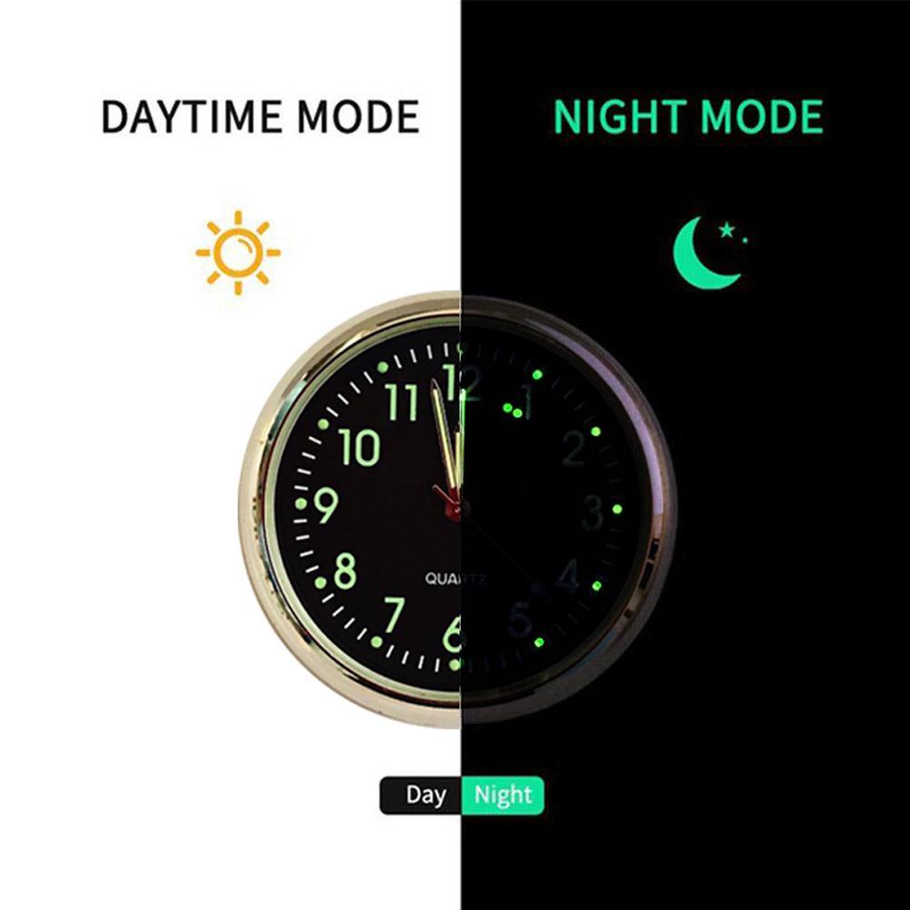 Universal Round Car Clock Stick-On Electronic Watch Dashboard Noctilucent Decoration For Cars Car Accessories