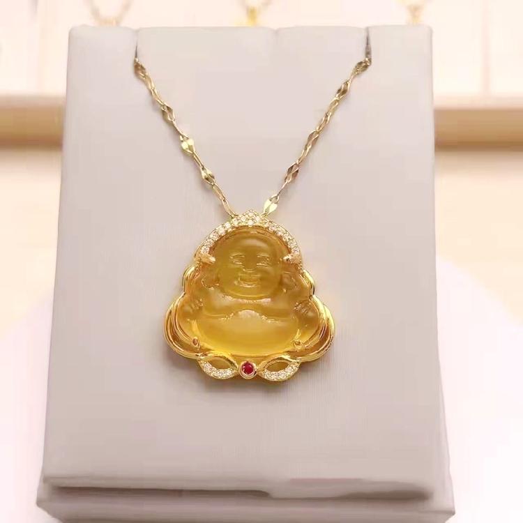 Buddha Necklaces Amulet Chinese Style Maitreya Jewelry All-match Sweater Chain