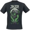 Jinjer Three-Eyed Skull Tee, Progressive Metalcore T-Shirt with Neon Green Art & Gothic Logo, Jinjer Fan Merch