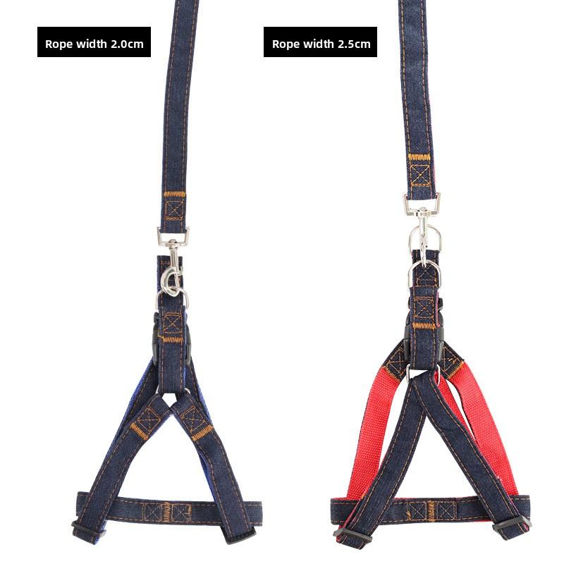 Pet Dog Leash with Adjustable Cowboy Chest Harness for Golden Retrievers and Terriers