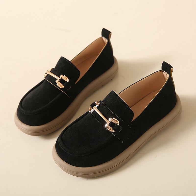 Spring And Summer New Large Size Women'S Platform Solid Color Comfortable Small Single Shoes Temu College Style Loafers