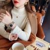 One-piece Fleece Fabric 2025 Autumn and Winter New Style Plus Velvet Thickened One-piece Fleece Women's Half-high Collar Bottoming Sweater