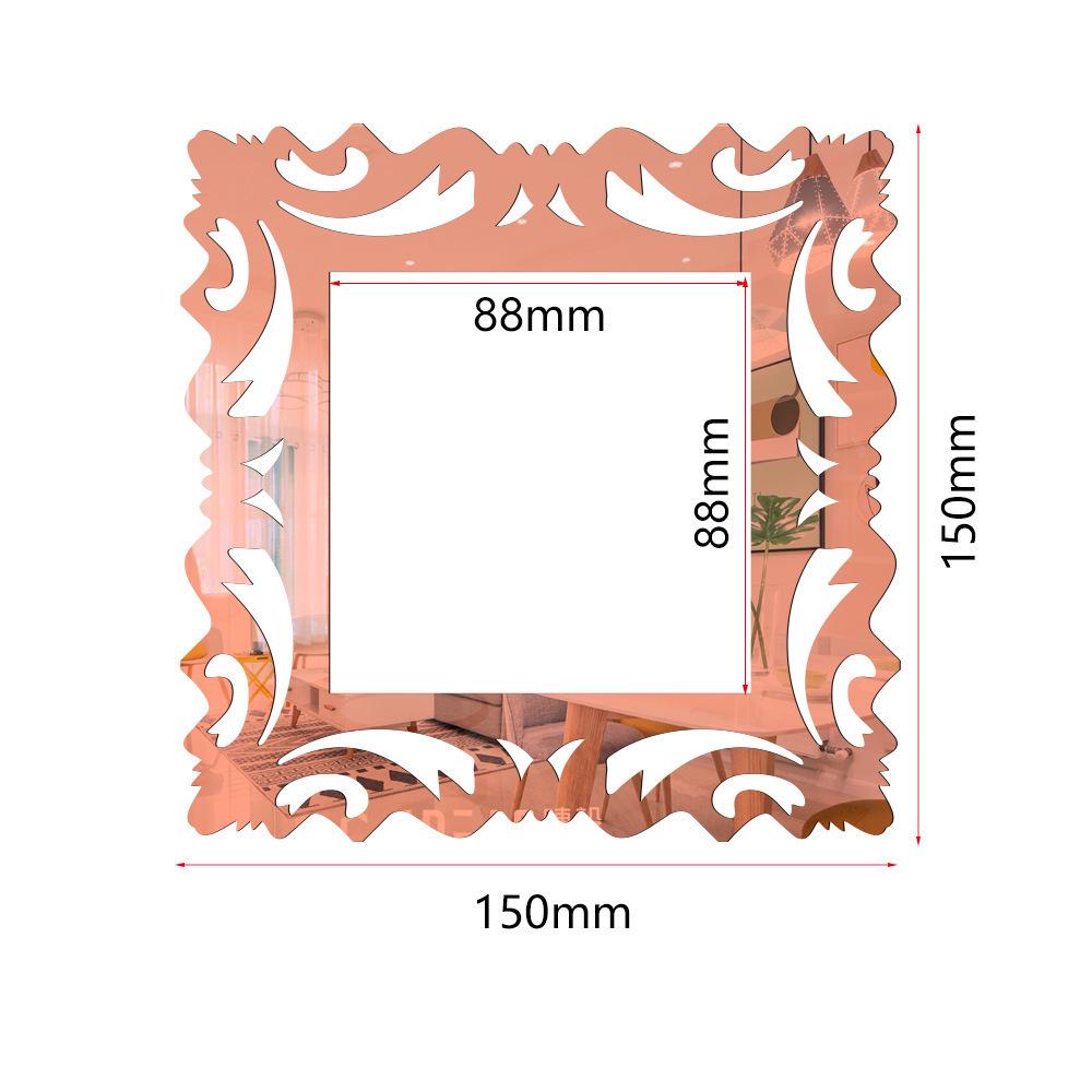 Square Cross Lace Acrylic Wall Sticker for Switch - Decorative, Self-Adhesive Mirror Design for Living Room & Bedroom