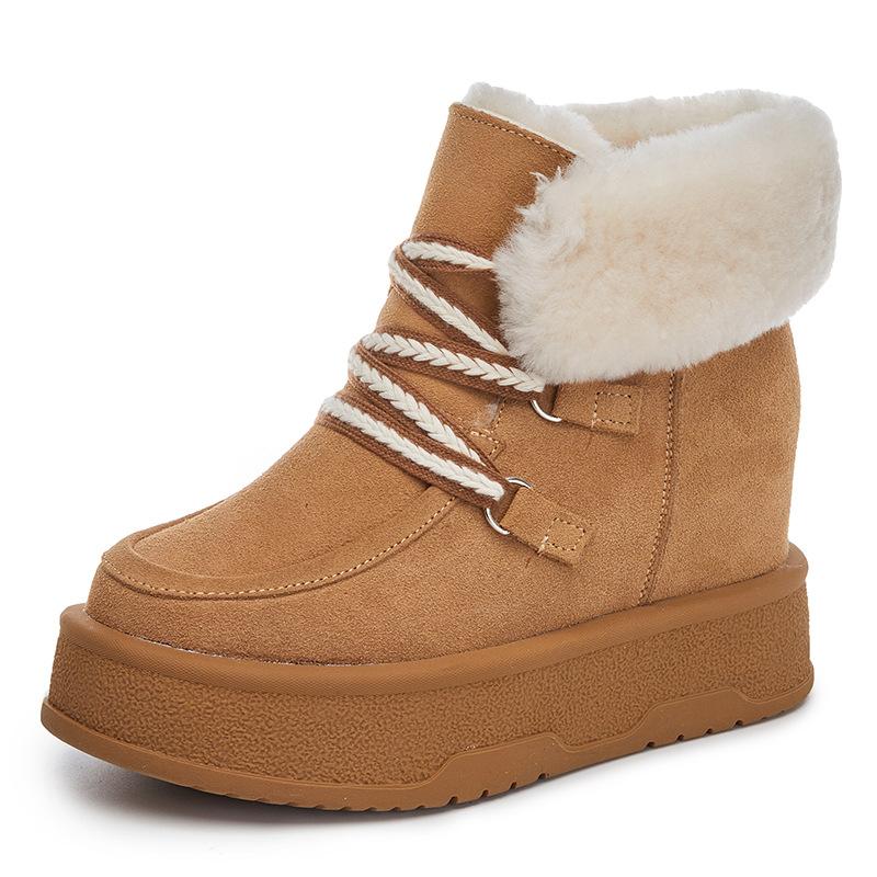Snow Boots Increase In Height In Autumn and Winter New Platform Casual Shoes Ins Trendy Small Velvet Cotton Shoes A