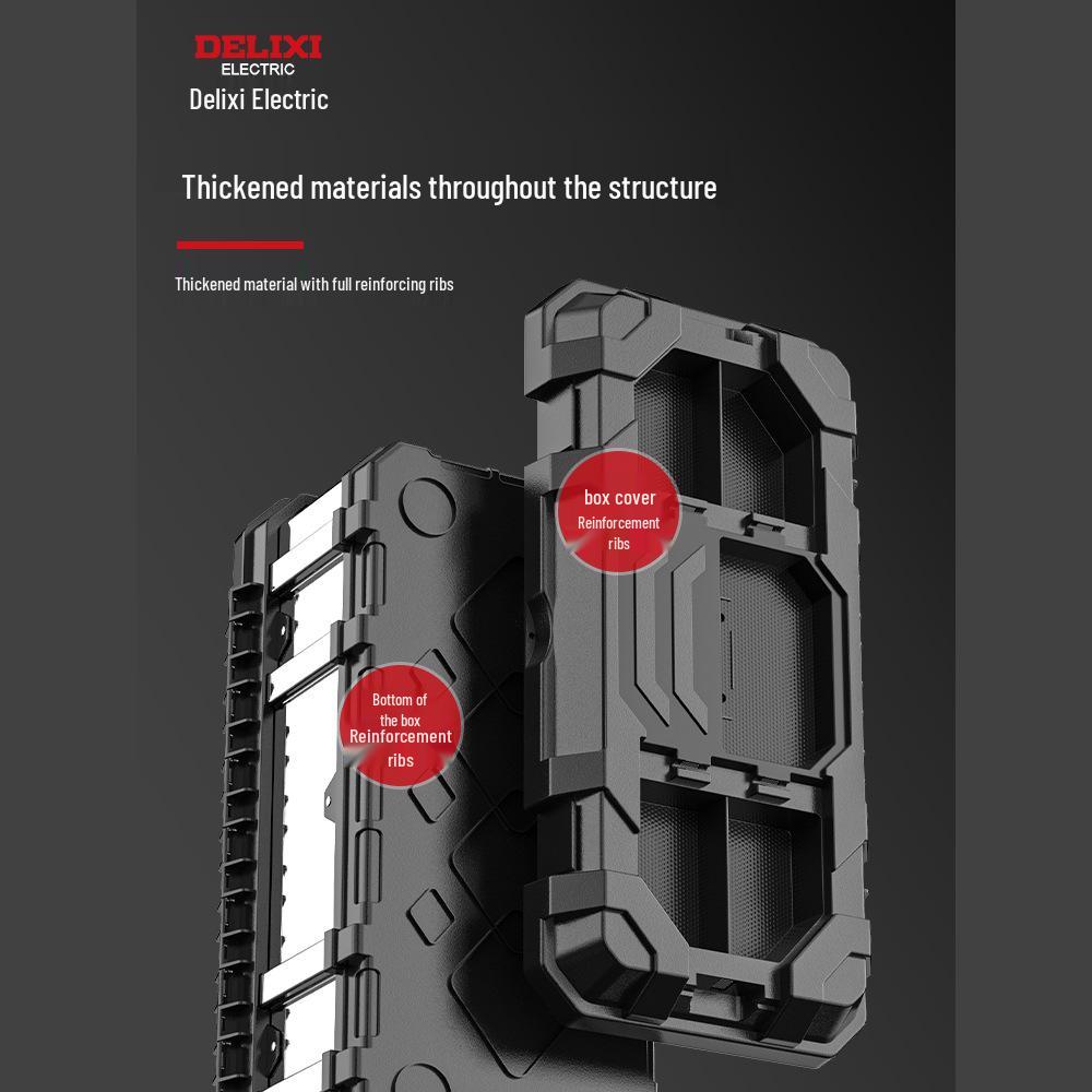 Delixi Portable Stainless Steel Multi-Tool Box - Industrial & Household Use