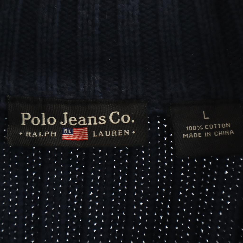POLO JEANS COMPANY knit Zip jacket L Navy Impact 21 Women Used
