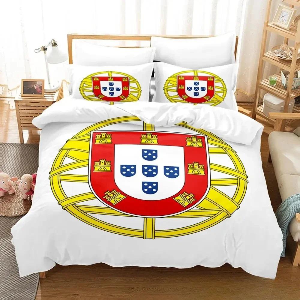 3D-Druck Portugal Flagge Bettwäscheset Jungen Mädchen Einzelbett Queen King Size Bettbezug Kissenbezug Bett Jungen Erwachsene Heimtextil