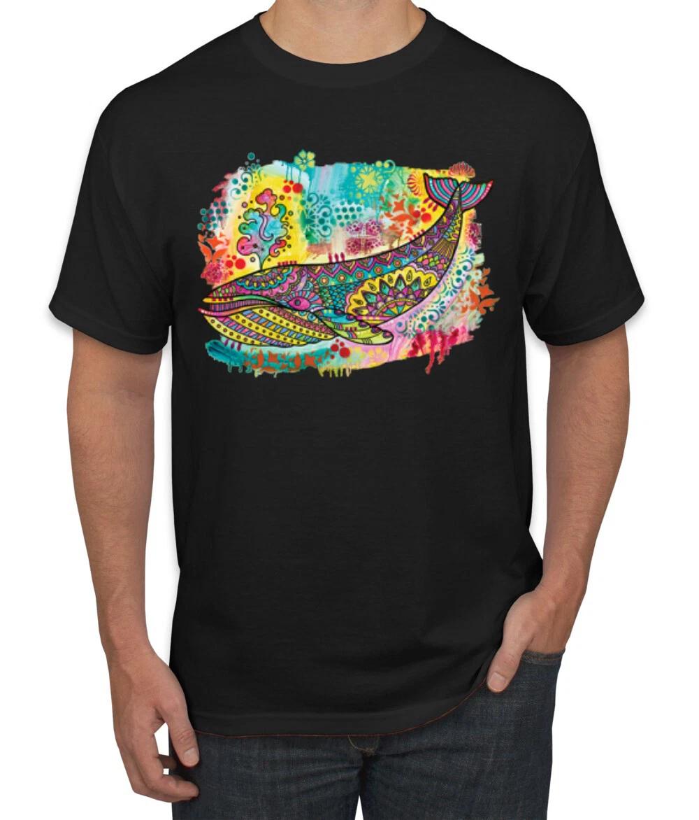 Rainbow Painted Blue Whale Dean Russo Design Men T- Shirt S