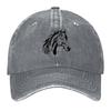 Horse Head Graphic Denim Dad Hat Vintage Washed Baseball Cap Adjustable Casual Outdoor Cap