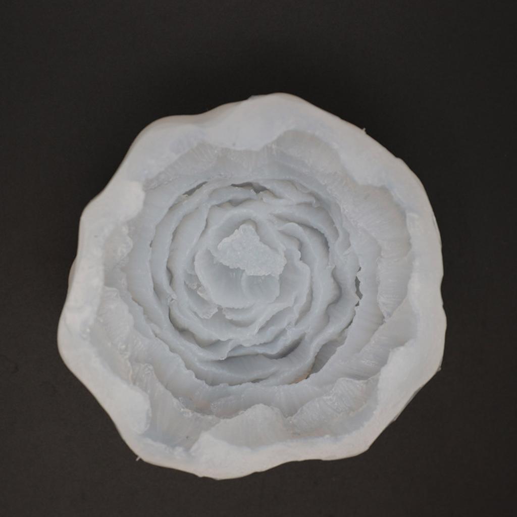 Candle Moulds Peony Flower Shaped Hand-Making Soap Molds Clay Mould Silicone Material Perfect Gift for Hand-Making Lover