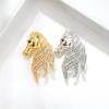 Crystal Retro Animal Brooch Luxury New Year Lapel Pin Decor Vintage Horse Brooch  Formal Events