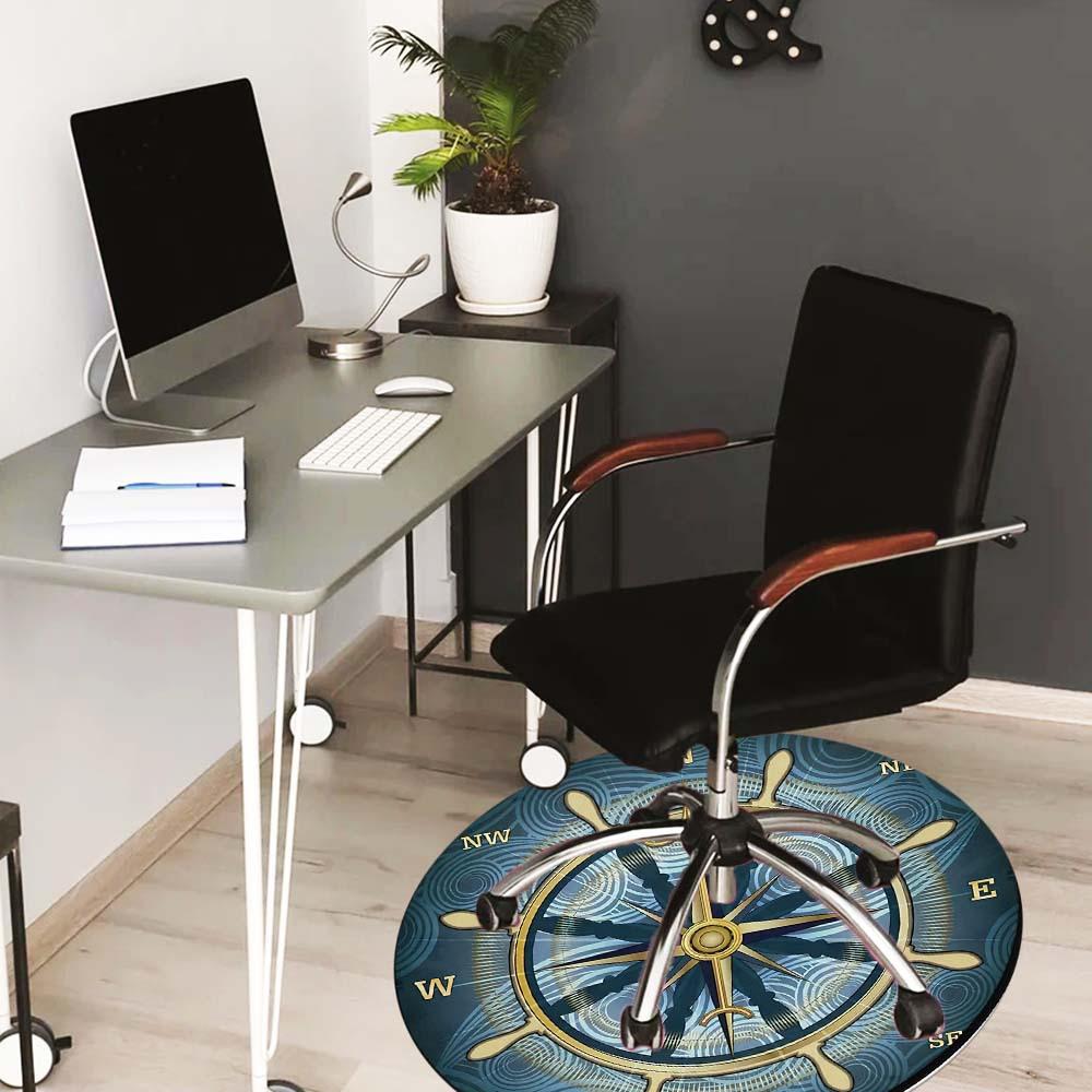 Rudder Round Rug Suitable For Office Reception Office Chair Protection Carpet And Also Suitable For Gifts To Relatives And Friends