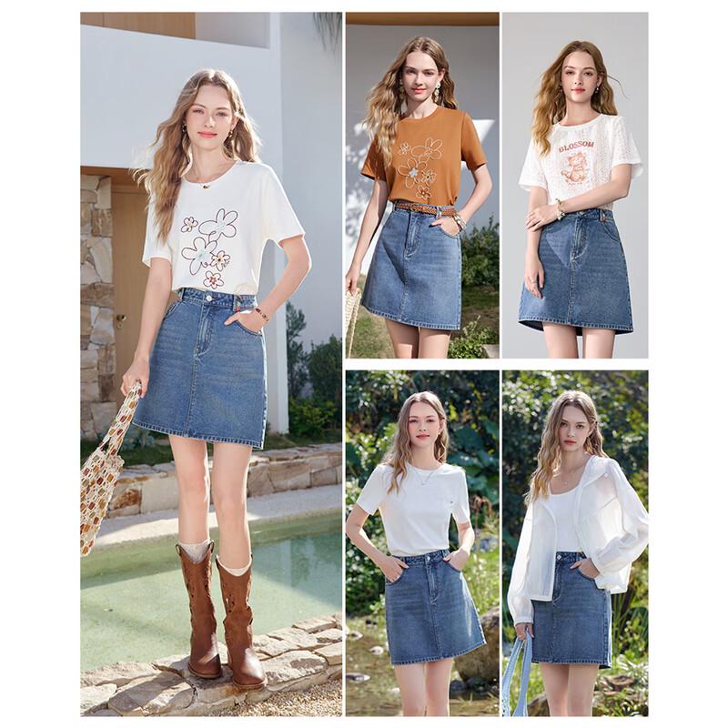 Betu Women's High-Waist Washed Denim Mini Skirt