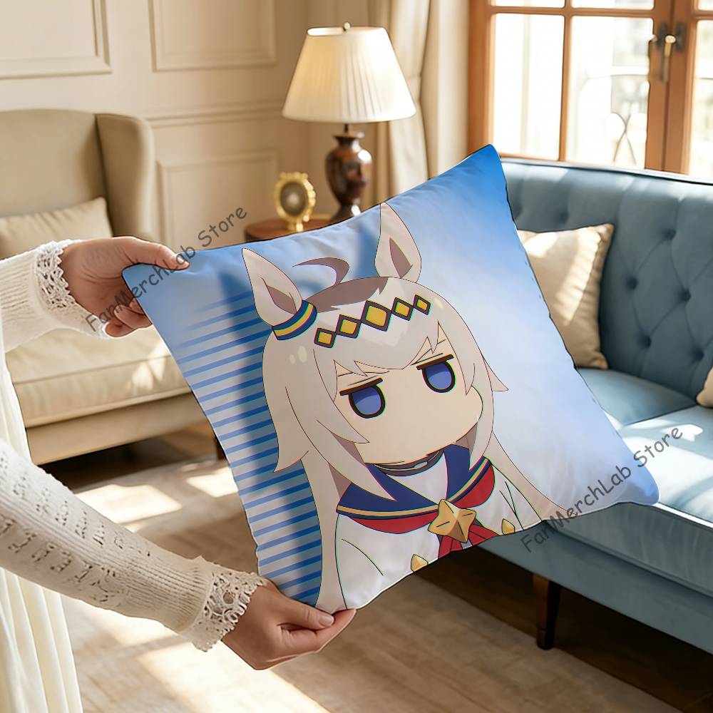 PPretty Anime DDerby OOguri CapS Cushion For Bedroom Car Coffee Shop Room and Living Room Sofa Decorative Pillow Cover Case
