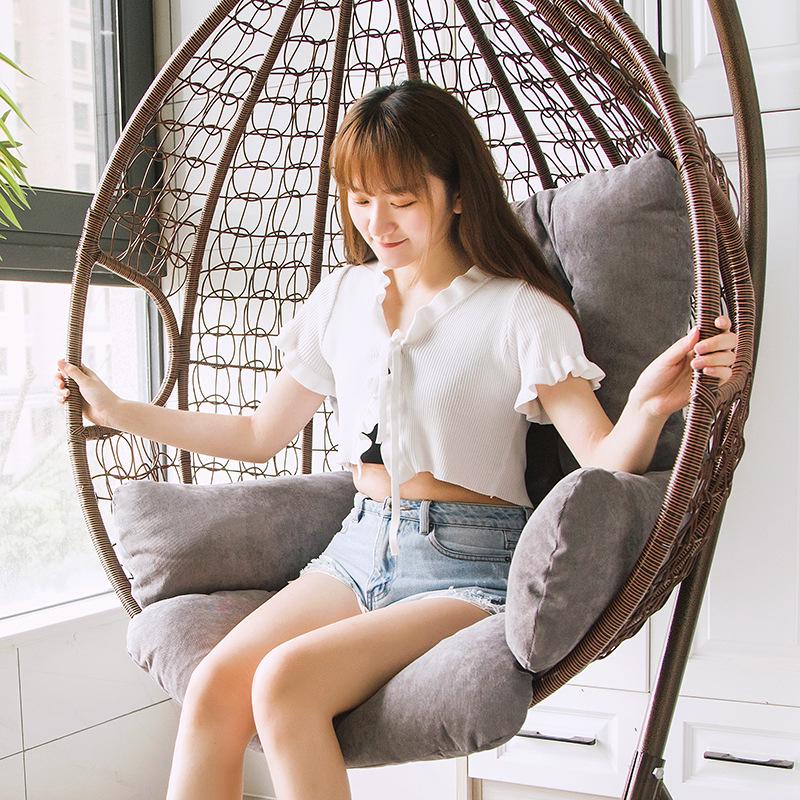 Hanging Basket Seat Cushion with Thickened Backrest - Swing & Rocking Chair Cushion for Indoor/Outdoor Use