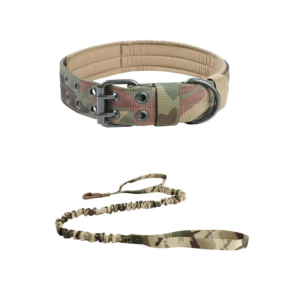 

Tactical Dog Collar and Leash with Handle Military Adjustable Heavy Duty Metal Buckle Dog Collars Soft Nylon Training for Dogs M