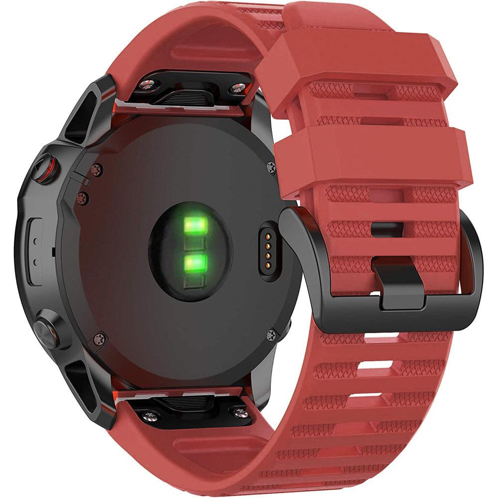 QuickFit Silikonarmband für Garmin Fenix 26mm, Rot