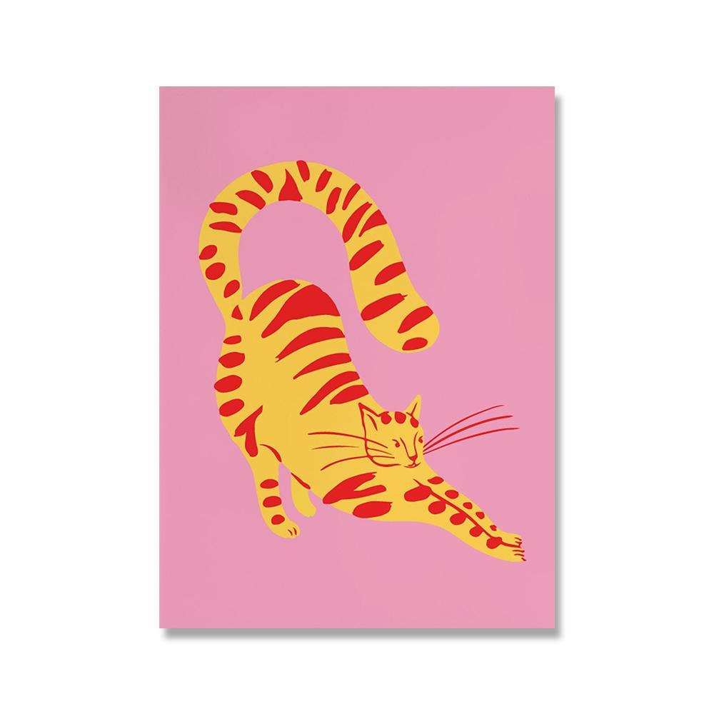 Mona Lisa Pop Fashion Art Print Vintage Yayoi Kusama Canvas Poster Minimal Abstract Cat Wall Pictures New Yorker Magazine Decor No Frame