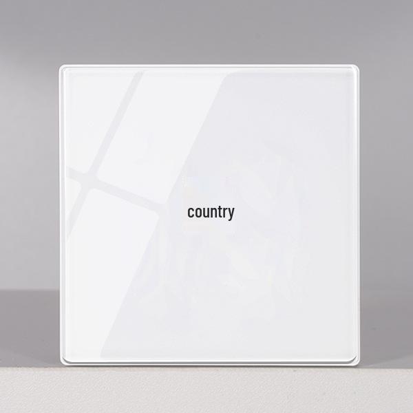 86 Type Creative White Glass Bedside Wall Switch with Indicator Light
