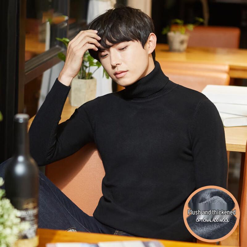 W.xuan Men's Korean Style Turtleneck Knit Sweater