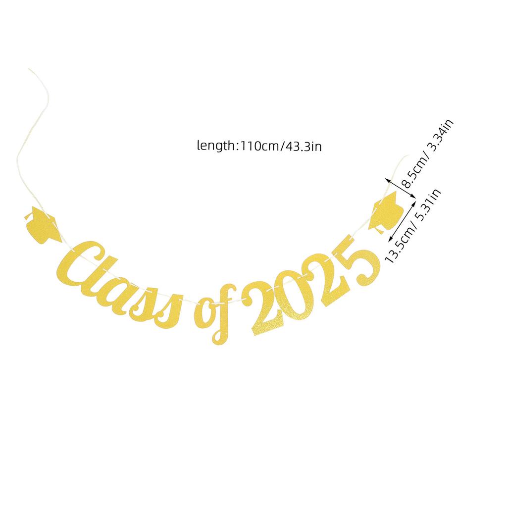 1Set Graduation Party Hanging Banner 2025 Grad Photo Prop Backdrop Decoration Bright Festive Banner for Garden Door Courtyard