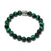 Natürlicher Malachit Edelstein Handgefertigtes 925er Sterling Silber Armband 7-8" ASB-3039