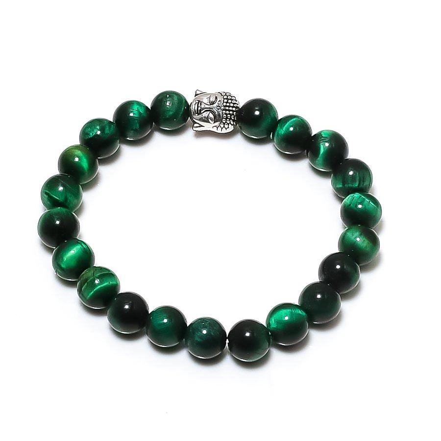 Natural Malachite Gemstone Handmade 925 Sterling Silver Bracelet 7-8  ASB-3039
