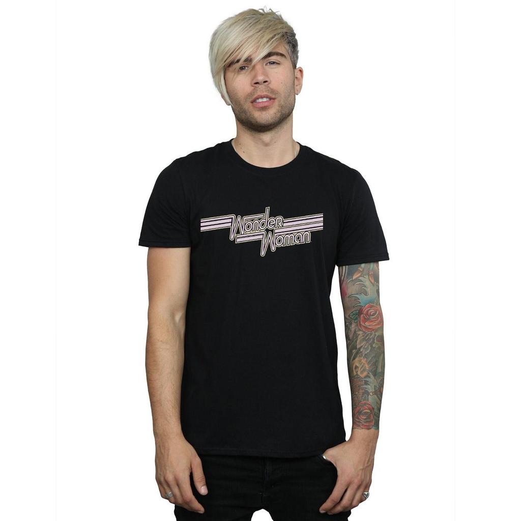 DC Comics Mens Wonder Woman Lines Logo T-Shirt