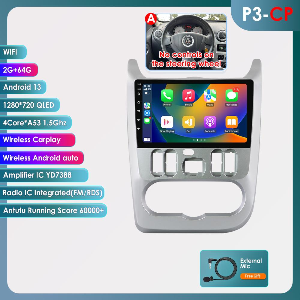 Hizpo 4G 9'' 10.33'' Sisteme inteligente AI CarPlay Android Auto Radio pentru Renault Logan 1 Sandero Lada Largus Ecran inteligent Auto Multimedia BT