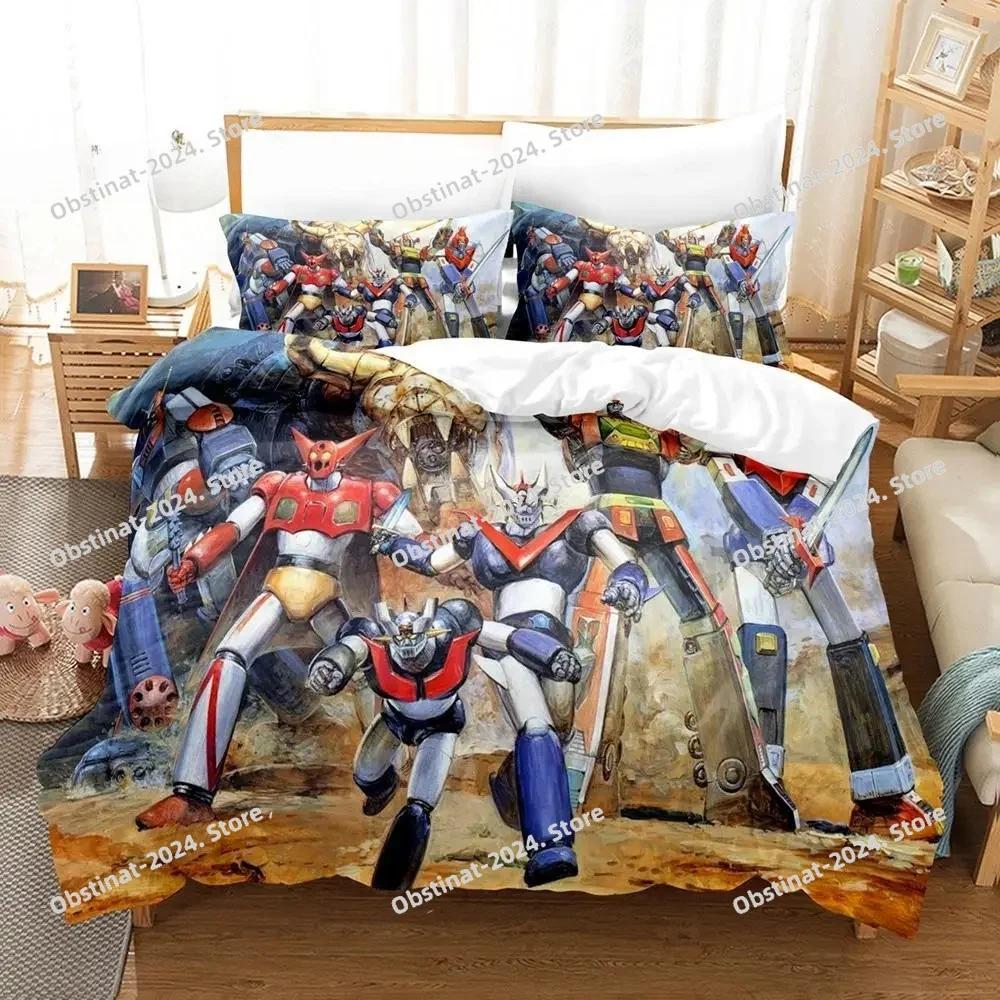 Mazinger Z Bedding Set Printed With Pillowcase Bed Duvet Cover Soft Single Double Queen Super King Size Aldult Kid Bedroom
