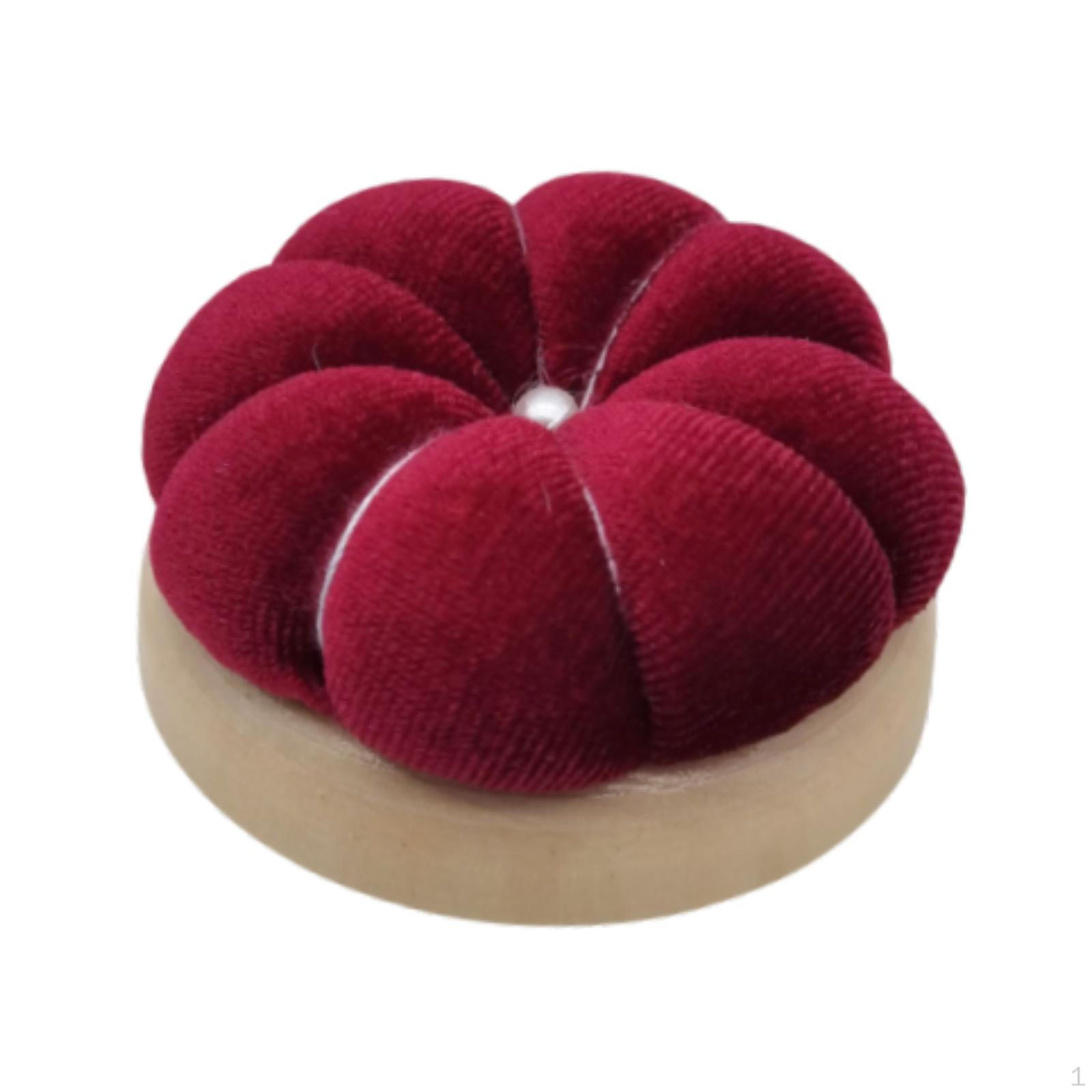 

Compact Pin Cushion Needle Pad for Cross Stitch and Crafting Deep Red